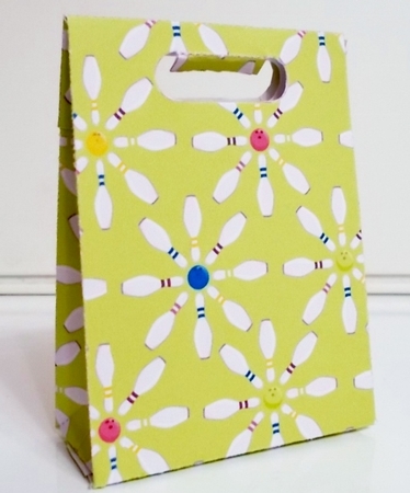 Gusset Sided Gift Bag - Bowling Pins by Pam Stubley