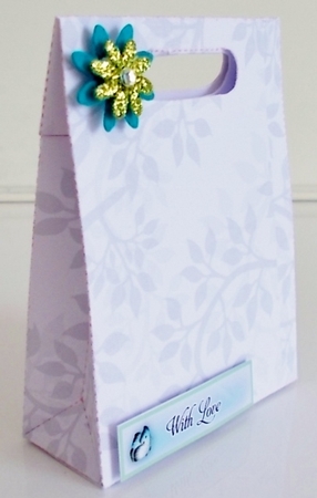 Gusset Sided Gift Bag - Grey Vines by Pam Stubley