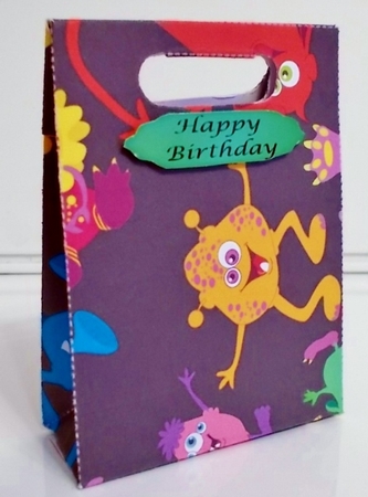 Gusset Sided Gift Bag - Monsters Dark by Pam Stubley