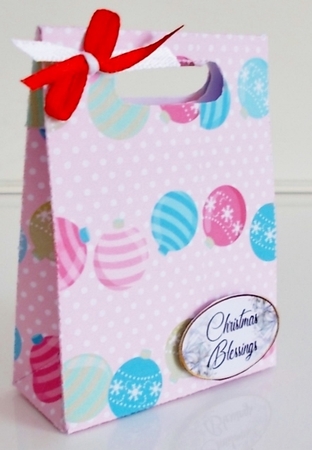 Gusset Sided Gift Bag - Shabby Chic Christmas 1 by Pam Stubley