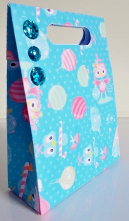 Gusset Sided Gift Bag - Shabby Chic Christmas Birds 2 by Pam Stubley