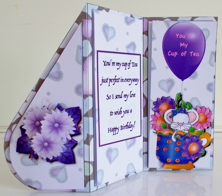 Youre My Cup of Tea! Tear Drop Tri Fold Card by Pam Stubley