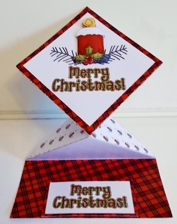Candle and Holly Diamond Top Card by Pam Stubley