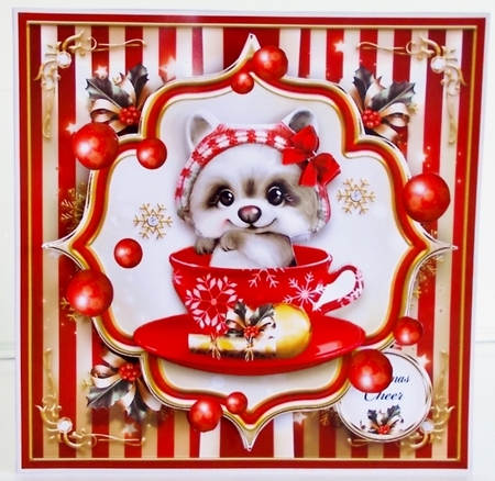 Christmas Baby Raccoon in a Cup Mini Kit by Pam Stubley