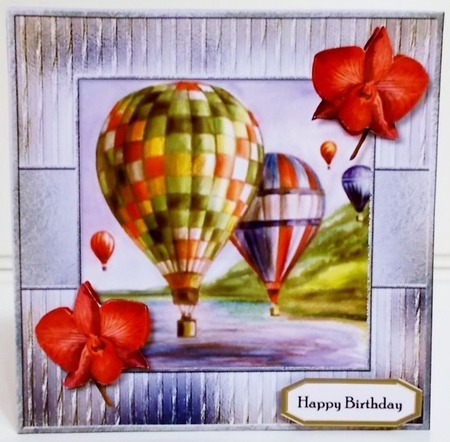 Male Card Topper & Insert Hotair balloons by Pam Stubley