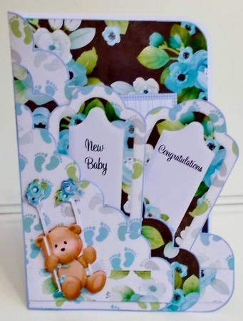 Boy Milestones Scallop Pocket Card Kit with Envelope by Pam Stubley