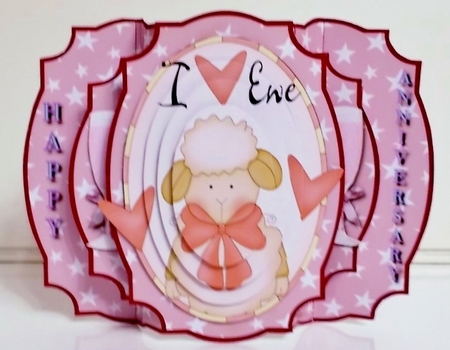 I Love You - Double Pop Out Anniversary Card  by Pam Stubley