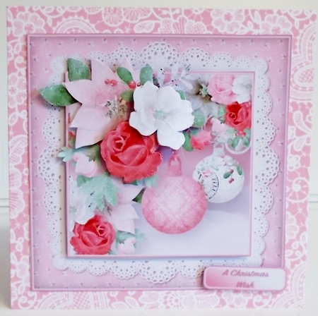 Christmas Flowers - Decoupage Card Mini Kit by Pam Stubley