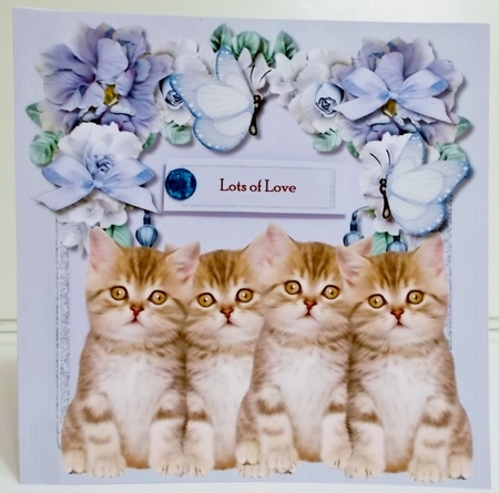 Cute Kittens Birthday Card Topper 4 by Pam Stubley