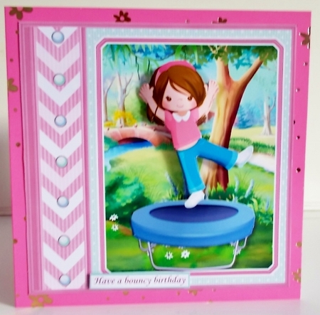 TRAMPOLINE GIRL 7.5 Decoupage & Insert Mini Kit by Pam Stubley