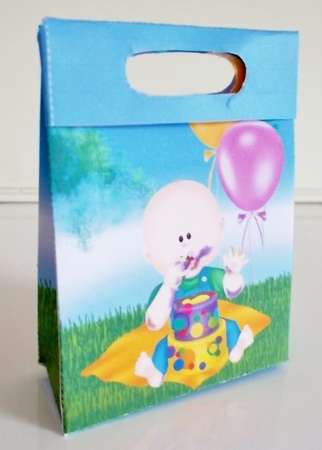 Gusset Sided Gift Bag - Baby Boy Birthday by Pam Stubley