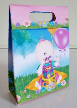 Gusset Sided Gift Bag - Baby Girl Birthday by Pam Stubley