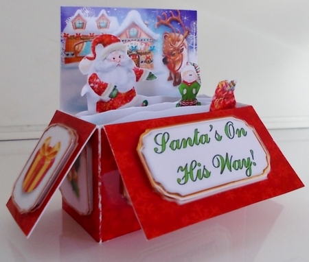 Christmas Santa Box Card Kit With Envelope & Instructions by Pam Stubley