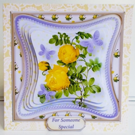 Yellow Roses - Curved Frame Card Mini Kit by Pam Stubley