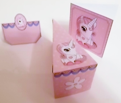 3D Cute Unicorn - Cake Slice Treat Box Gift Set Mini Kit by Pam Stubley