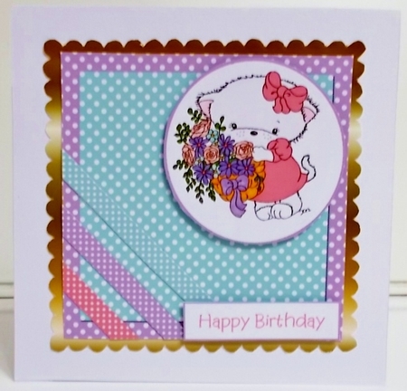 MixnMatch Card - Pretty Flower Kitty by Pam Stubley