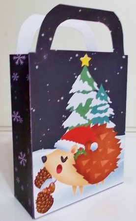 Christmas hedgehog gift bag 3 by Pam Stubley