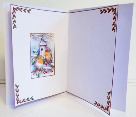 Christmas Vintage Robins Blank Insert by Pam Stubley