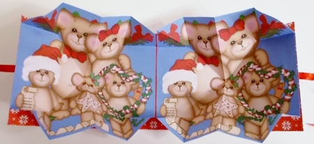 Exploding Card - Christmas Teddy Family by Pam Stubley