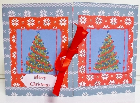 Exploding Card - Christmas Teddy Family by Pam Stubley