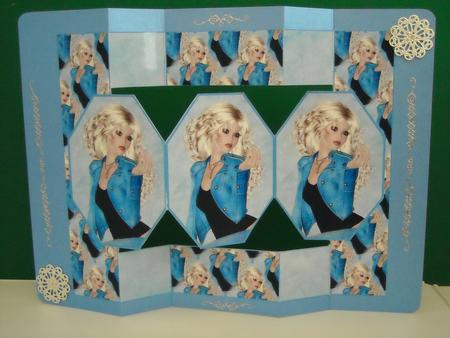 Stunning Beauty in Denim 3 Panel Pop Up by Pam Stubley