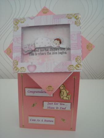 Baby Girl for You Picture Framed Card by Pam Stubley