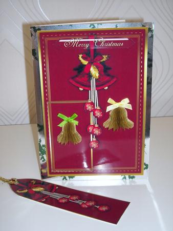 Christmas Bells with Decoupage Bookmarker Keepsake by Pam Stubley
