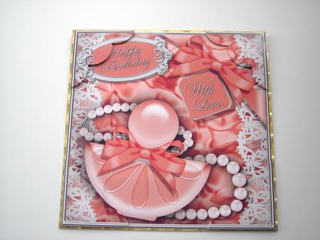8 x 8 Perfume Lace N Pearls Scalloped Corner Topper by Pam Stubley