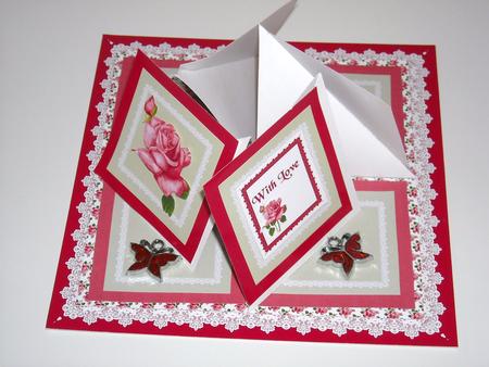 Pink Rose Quad Easel Card Kit by Pam Stubley