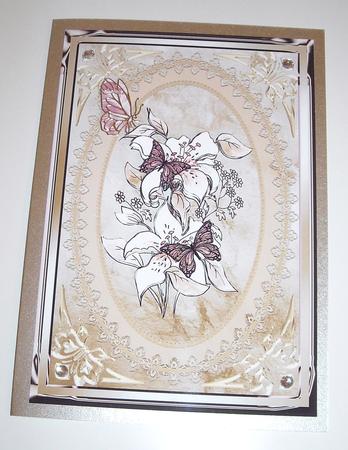 Vintage Lace, Lilac and Butterflies Decoupage by Pam Stubley