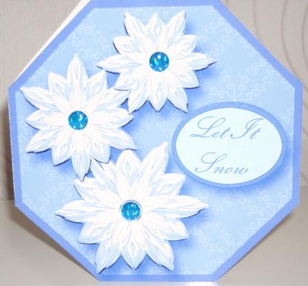 Snowflakes Hexagon Shaped Card by Pam Stubley