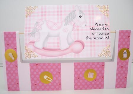 Baby Girl Birth Announcement Landscape Spinner by Pam Stubley