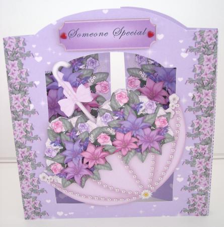 Flower Umbrella Back to Front Card Kit by Pam Stubley