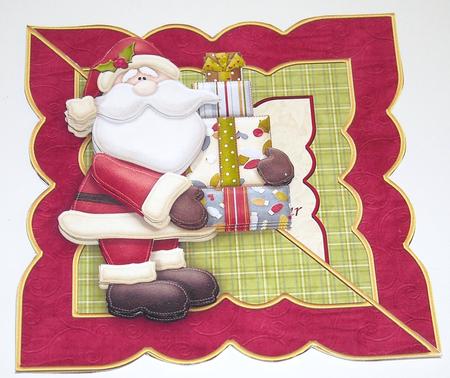 Santa All in One Over the Edge Christmas Card by Pam Stubley