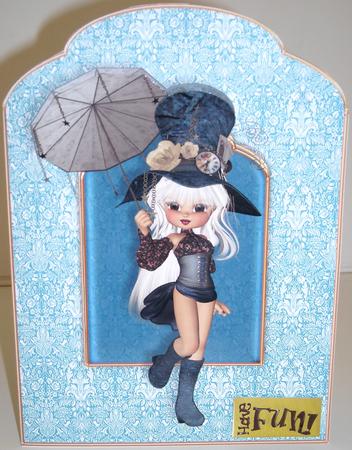 Steampunk in Blue Scalloped Top Quick Card by Pam Stubley