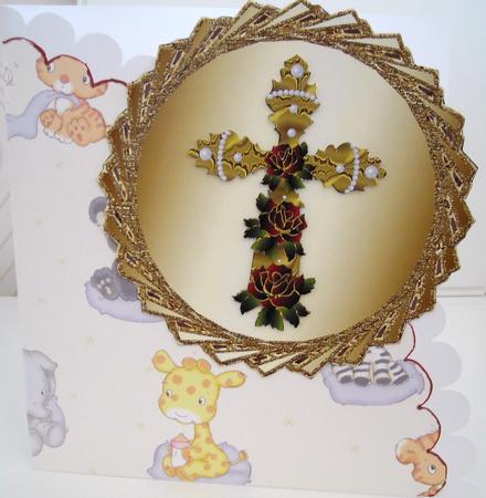 Octagon Shaped Easter/ Sympathy/ Christening Topper 9 by Pam Stubley