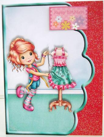 Fashion Designer Scallope Edge Curve Card by Pam Stubley