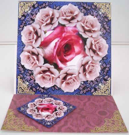Pink Rose in a Rose Ring with Extra Toppers by Pam Stubley
