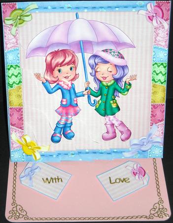 Cute Umbrella Girls Wavey Side Stacker by Pam Stubley