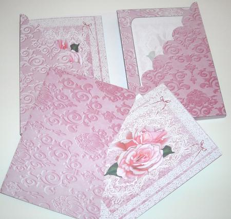 Pink Notelet Folder and Envelope by Pam Stubley