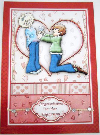 Engagement Card Topper & Decoupage by Pam Stubley