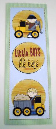 Little Boys Big Toys Topper/card Front 1 by Pam Stubley