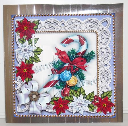Candy Cane Poinsettia 5in One Corner Stacker by Pam Stubley