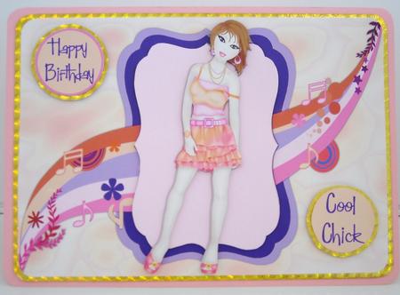 Music-mad Teen Decoupage - Indigo, Lilac & Peach 2 by Pam Stubley