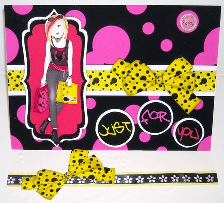 Shopping-mad Punk Teen Decoupage - Red, Pink & Yellow by Pam Stubley