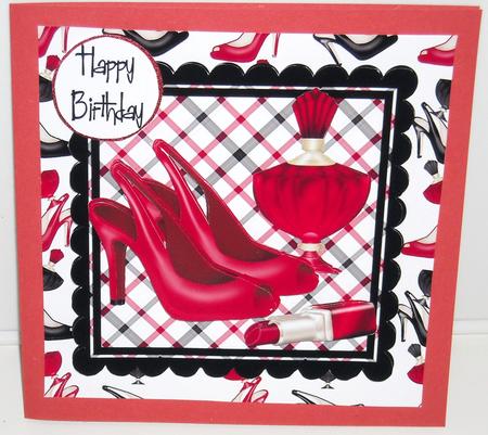 Stilettos, Perfume & Lipstick Decoupage - Red by Pam Stubley