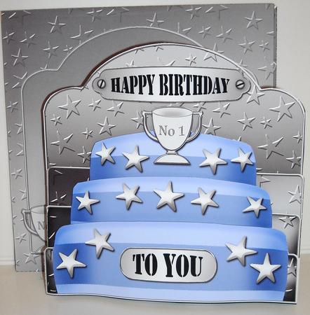 3D Male Birthday Cake Pop Out Card Kit by Pam Stubley