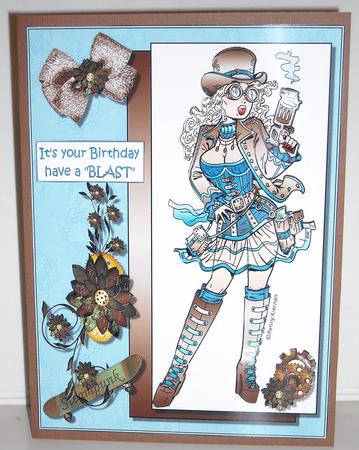Smokin Hot Babe Steampunk Birthday by Pam Stubley