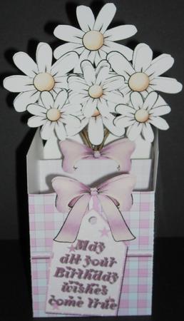 Pretty Flower Bouquet Box Card by Pam Stubley