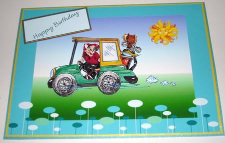 Man in Golf Cart by Pam Stubley